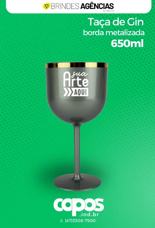 Taça Gin Premium Borda Metalizada Taça Gin Premium Borda Metalizada